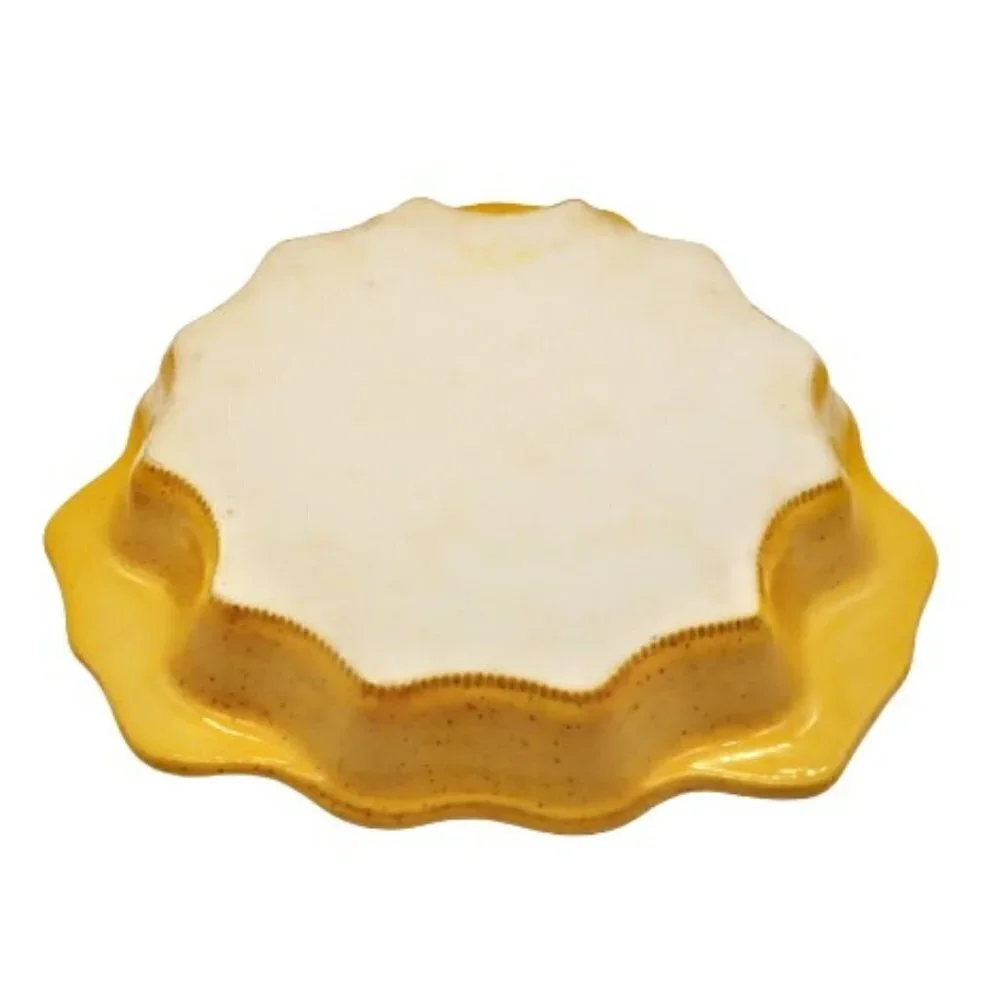 Appolia Golden Yellow Ceramic Scalloped 12-Inch Dish